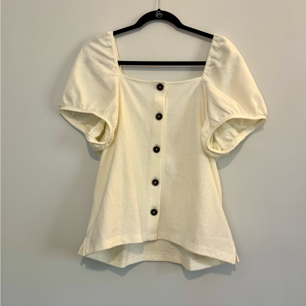 Madewell Cream Puff Sleeve Button-Up Blouse